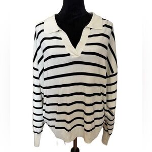 Striped V-Neck Sweater